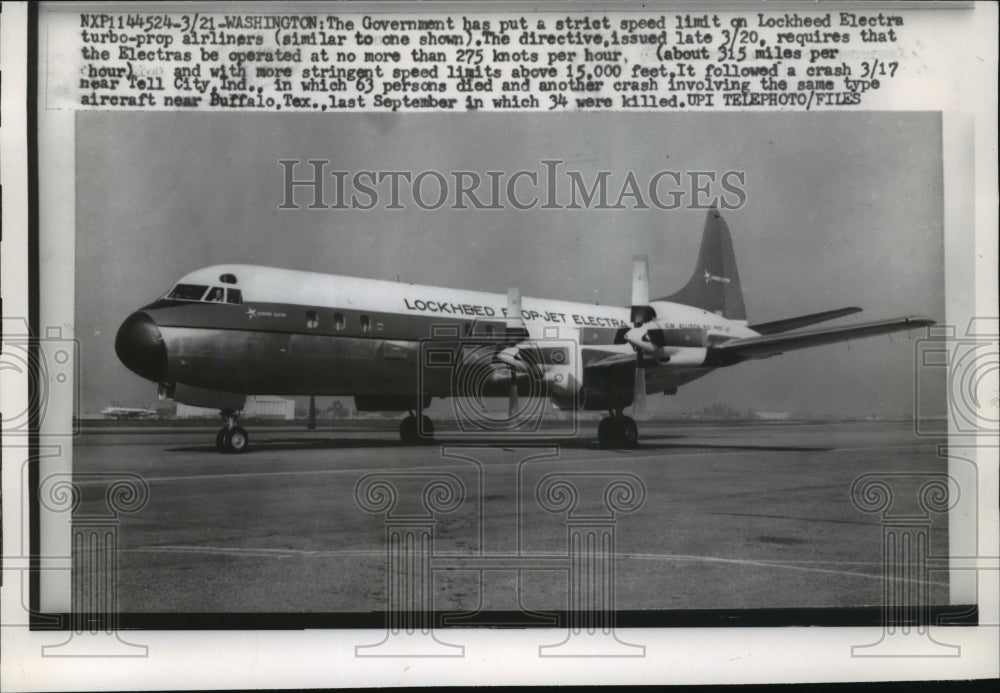 1960 Press Photo Lockhead Electra Turbo-prop Airliner - mjw00418- Historic Images