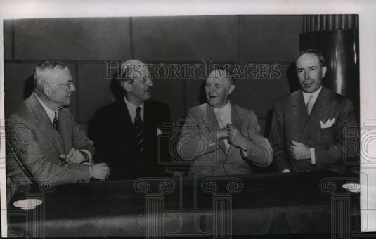 1955 Press Photo Top foreign ministers lunch with west German Chancellor, NYC - Historic Images