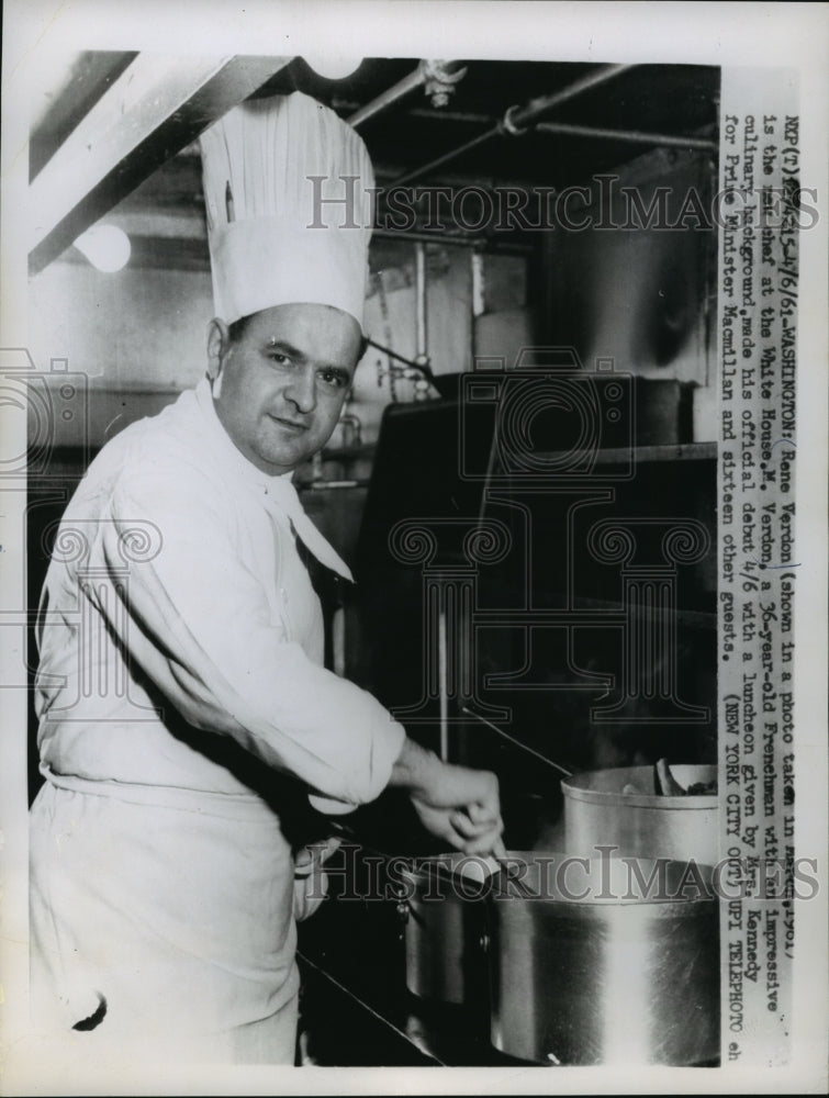 1961 Press Photo Rene Verdon New Chef at the Kennedy White House - mjw00496 - Historic Images