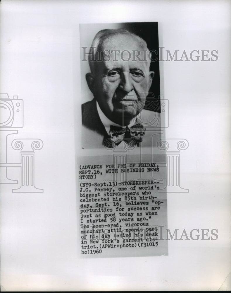 1960 Garment Industry Entrepreneur J.C. Penney's 85th Birthday, N.Y. - Historic Images