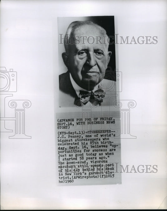 1960 Garment Industry Entrepreneur J.C. Penney's 85th Birthday, N.Y. - Historic Images