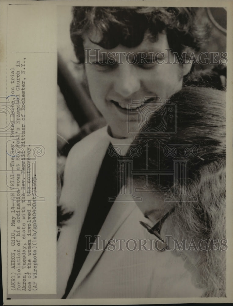 1975 Press Photo Reverend Peter Beebe, on trial for violation of ordination vows - Historic Images