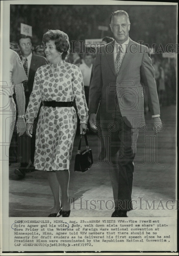 1972 Press Photo Vice President Agnew gives speech at VFW event in Minneapolis.- Historic Images