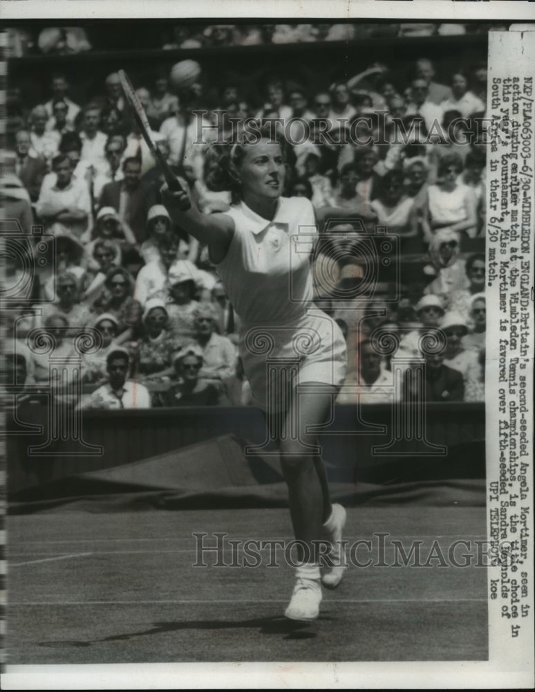 1959 Press Photo Angela Mortimer, England&#39;s second-seeded woman at Wimbledon.- Historic Images