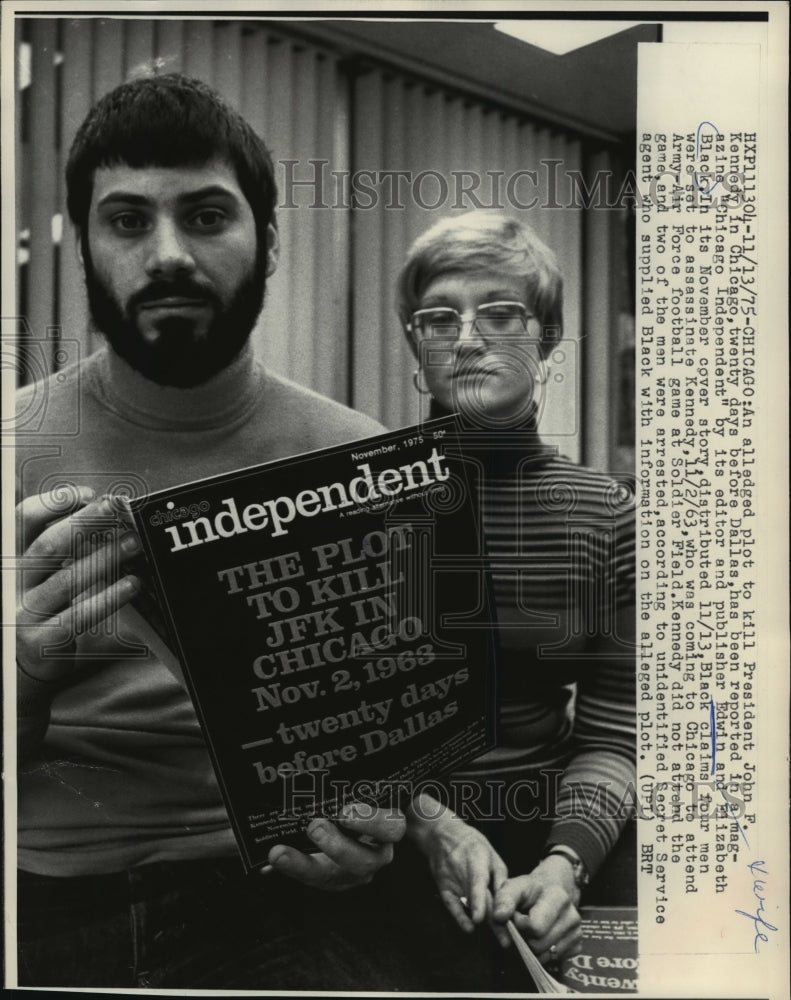 1975 Press Photo Editors of &quot;Chicago Independent&quot; Edwin and Elizabeth Black.-Historic Images