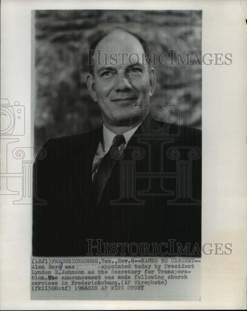 1966 Press Photo Alan Boyd, Secretary for Transportation - mjw01072 - Historic Images