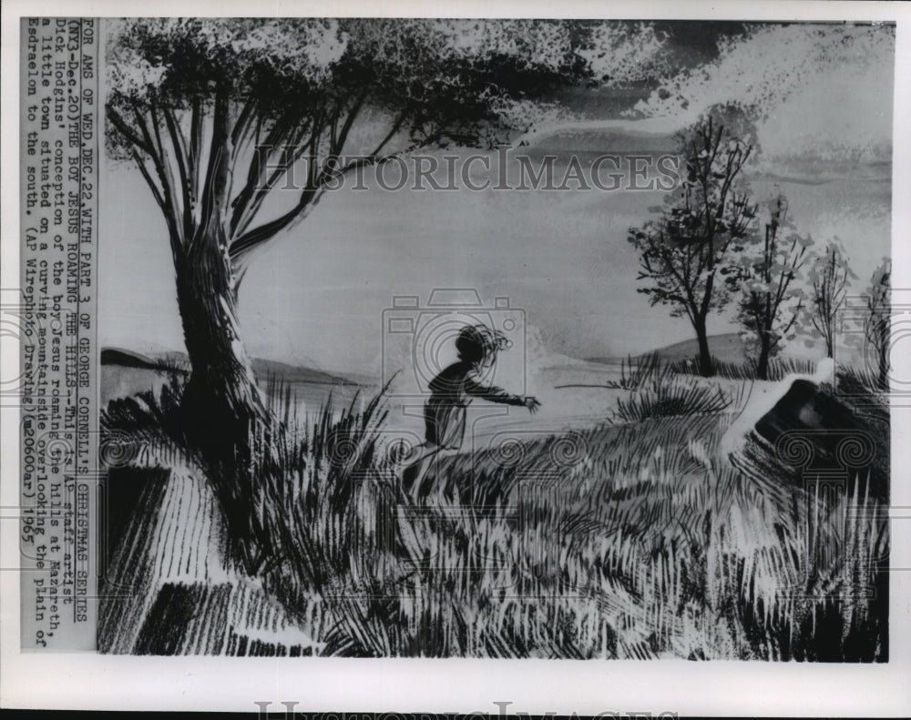 1965 Press Photo Conception Image, The boy Jesus roaming the Hills, Part 3 - Historic Images