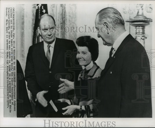 1967 Press Photo President Johnson and Alan Boyd, Secretary of Transportation - Historic Images