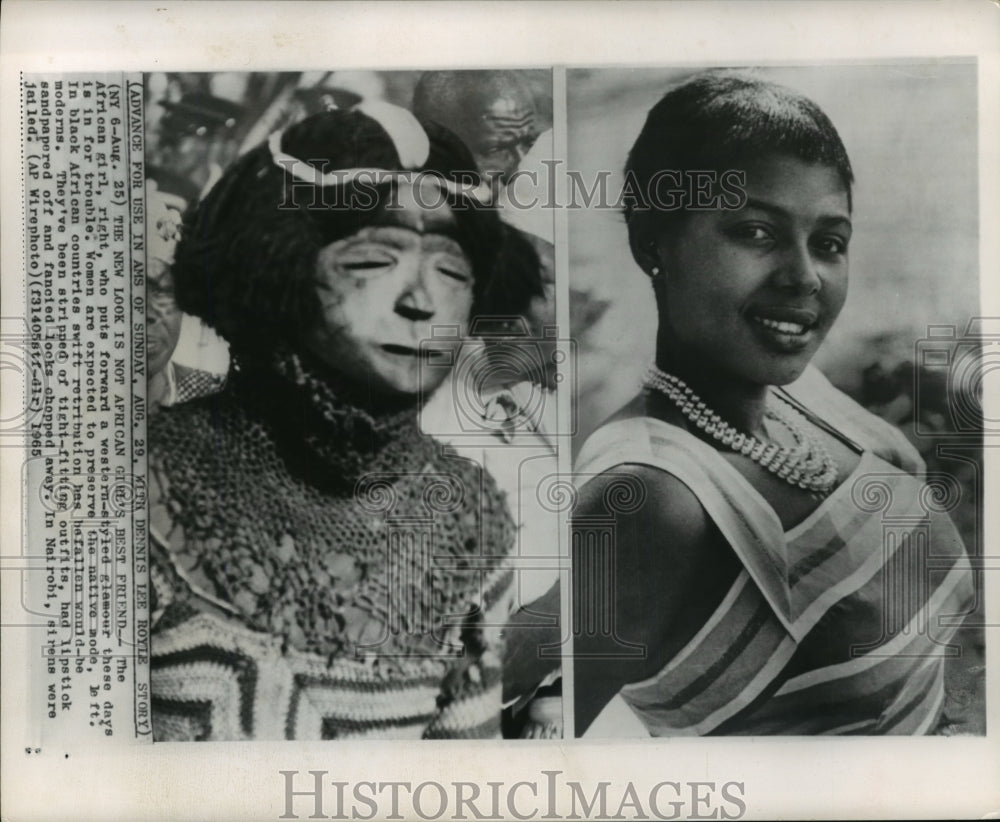 1965 Press Photo African women who Westernize appearance punished or jailed - Historic Images