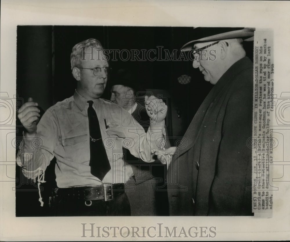 1950 Press Photo Charles Grell and Detective Benjamin Goodman in Boston-Historic Images
