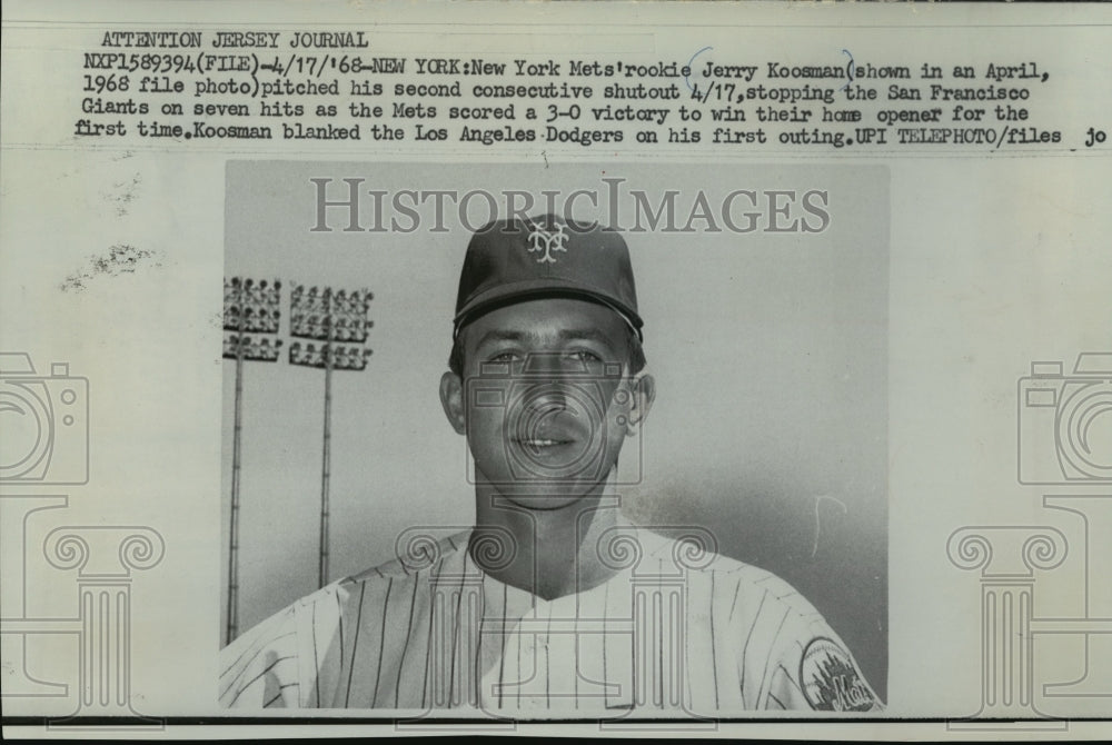 1968 New York Mets&#39; rookie Jerry Koosman, New York, N.Y. - Historic Images