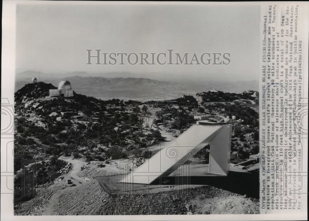 1962 Largest solar telescope, Kitt Peak National Observatory, AZ - Historic Images