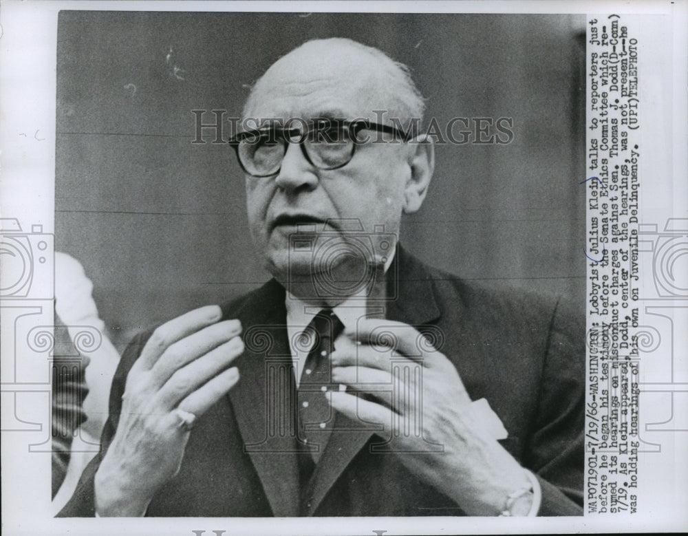 1966 Press Photo Lobbyist Julius Klein, Washington - mjw01672 - Historic Images