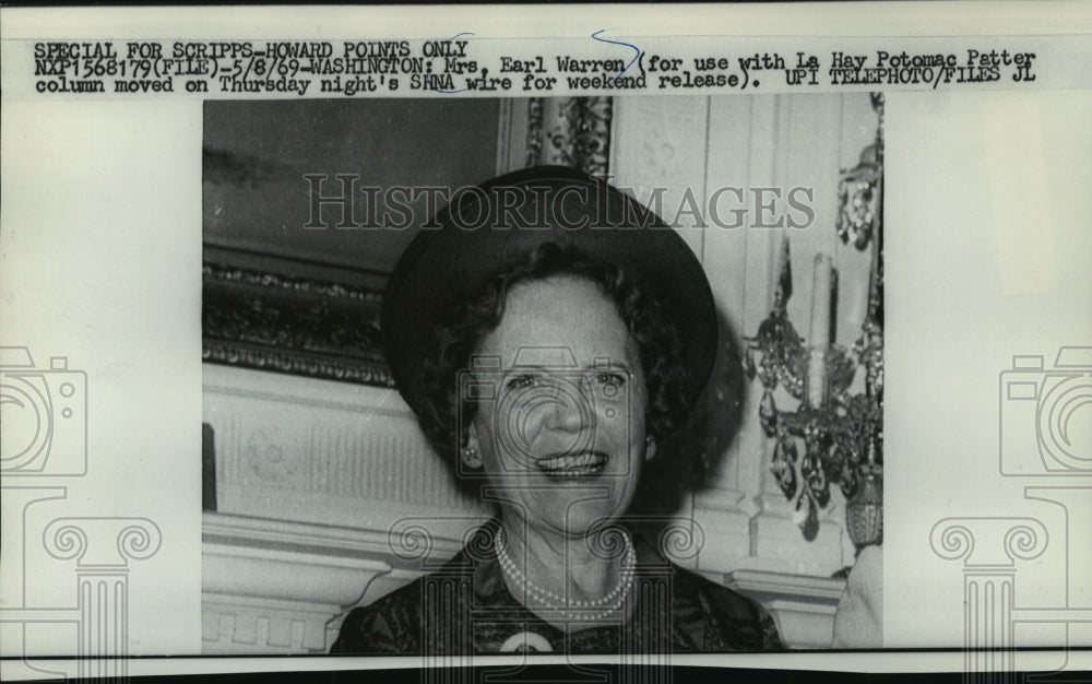 1969 Portrait of Mrs. Earl Warren - Historic Images