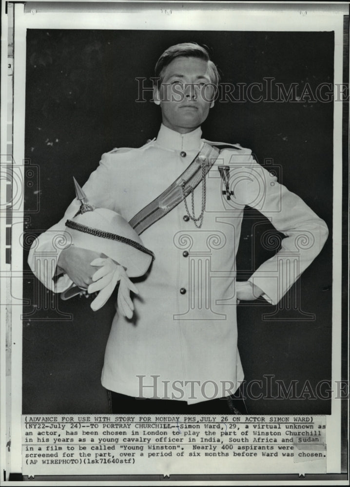 1971 Press Photo Simon Ward chosen in London to Act as Winston Churchill - Historic Images