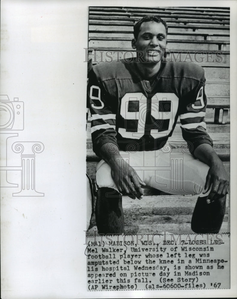 1967 Mel Walker, Wisconsin University football player, Madison, WI - Historic Images