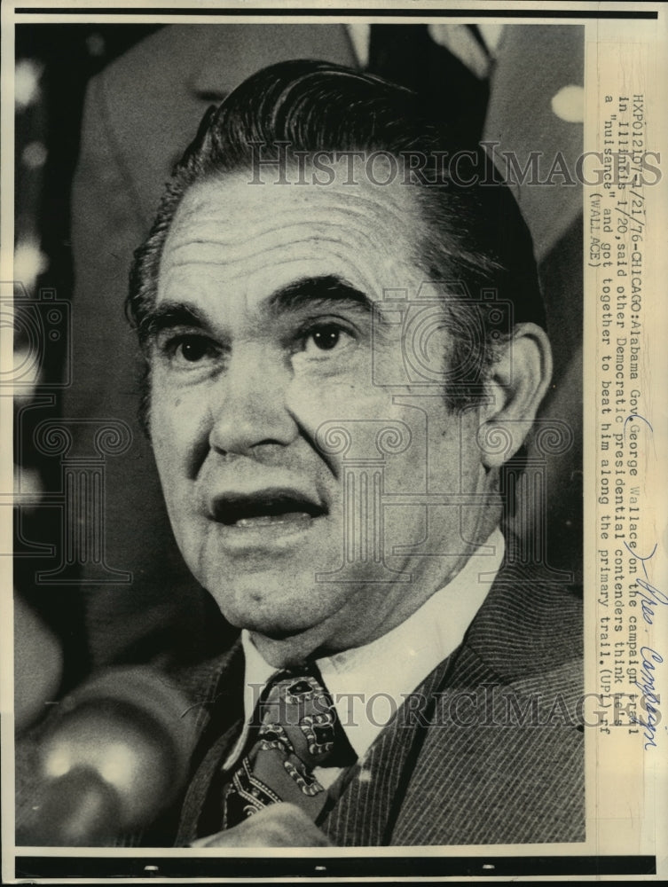 1976 Press Photo Presidential Candidate Governor George Wallace, Chicago, IL - Historic Images