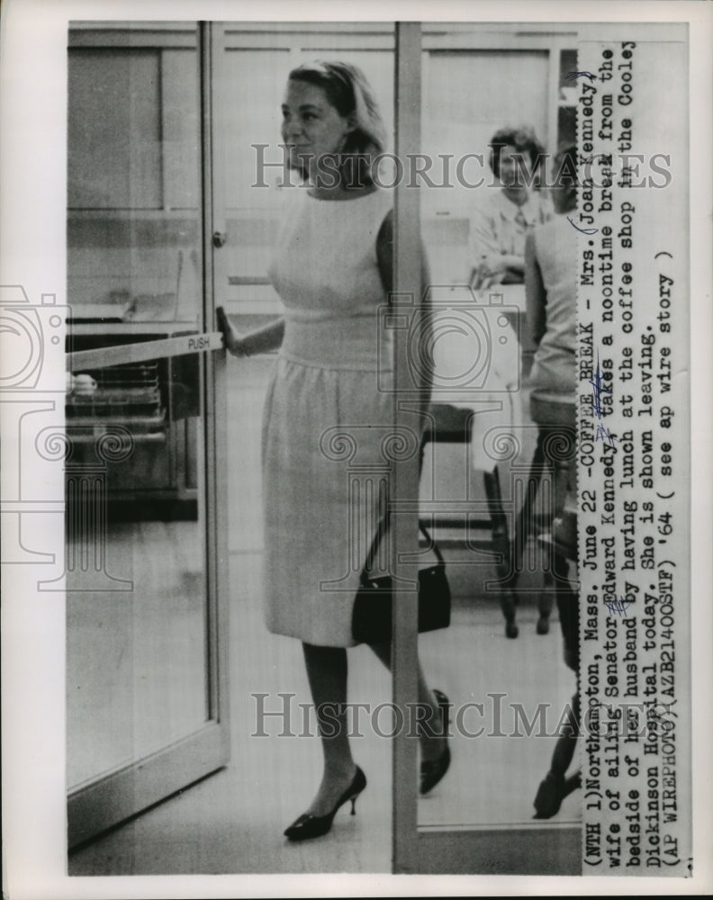 1964 Northampton-Joan Kennedy takes break from her husband&#39;s bedside - Historic Images