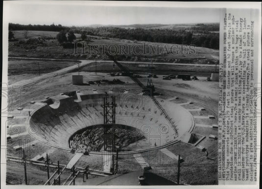 1952 Press Photo Foundation for nuclear submarine power plant in Schenectady NY. - Historic Images