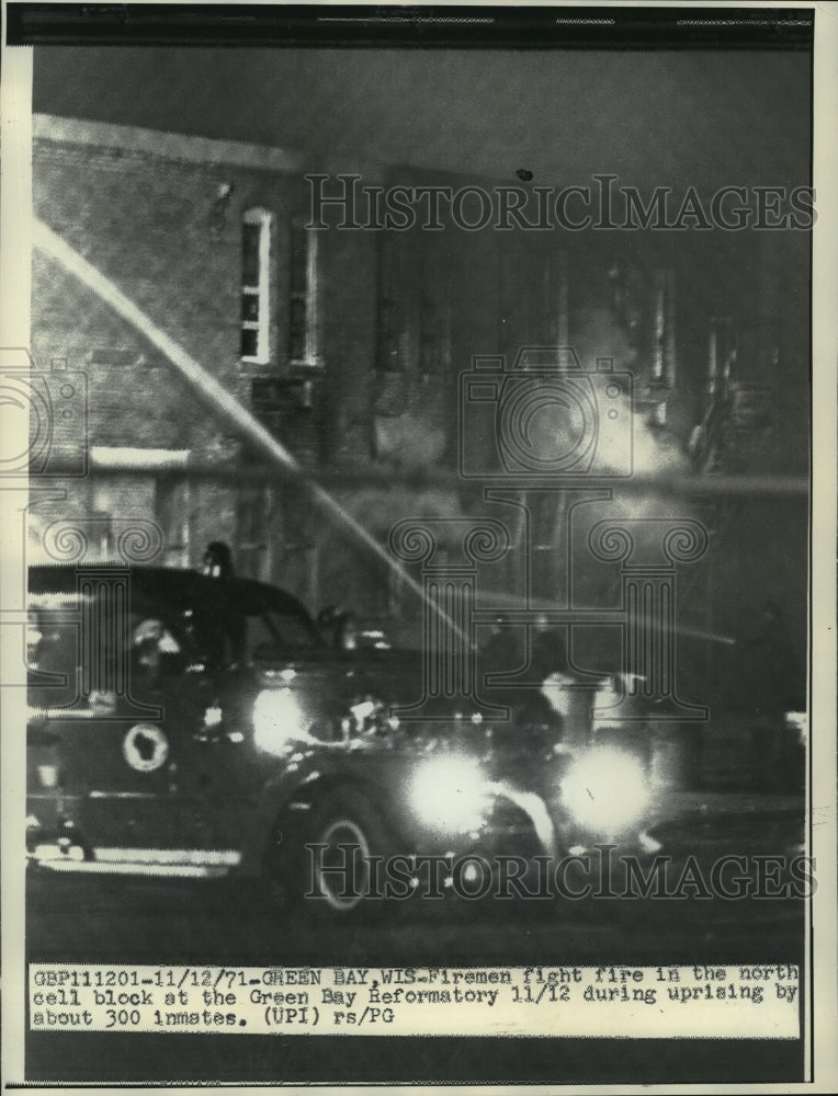 1971 Firemen Fight Fire at Green Bay Reformatory, Green Bay WI - Historic Images