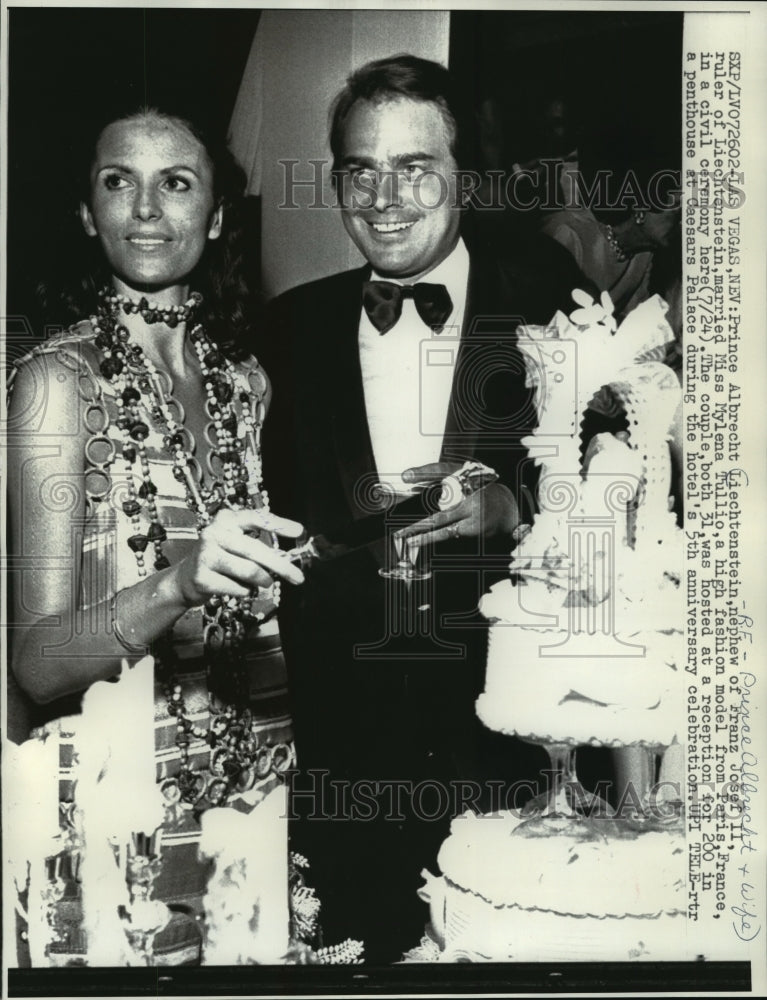 1971 Press Photo Prince Albrecht Liechtenstein wed Mylena Tullio in Las Vegas- Historic Images