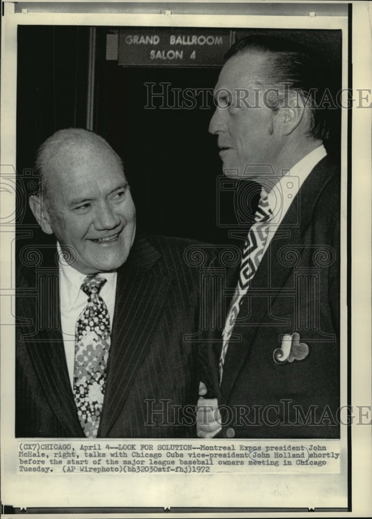 1972 Chicago Cubs vice-president John Holland & John McHale - Historic Images