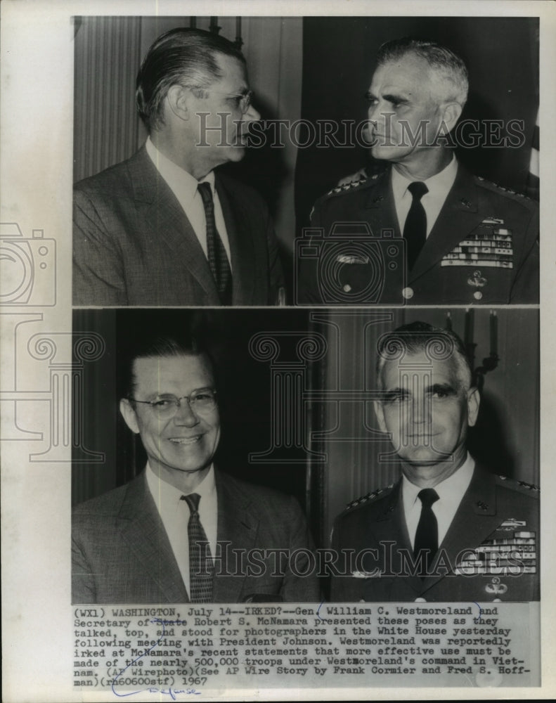 1967 William C. Westmoreland Talk And Pose In White House-Historic Images