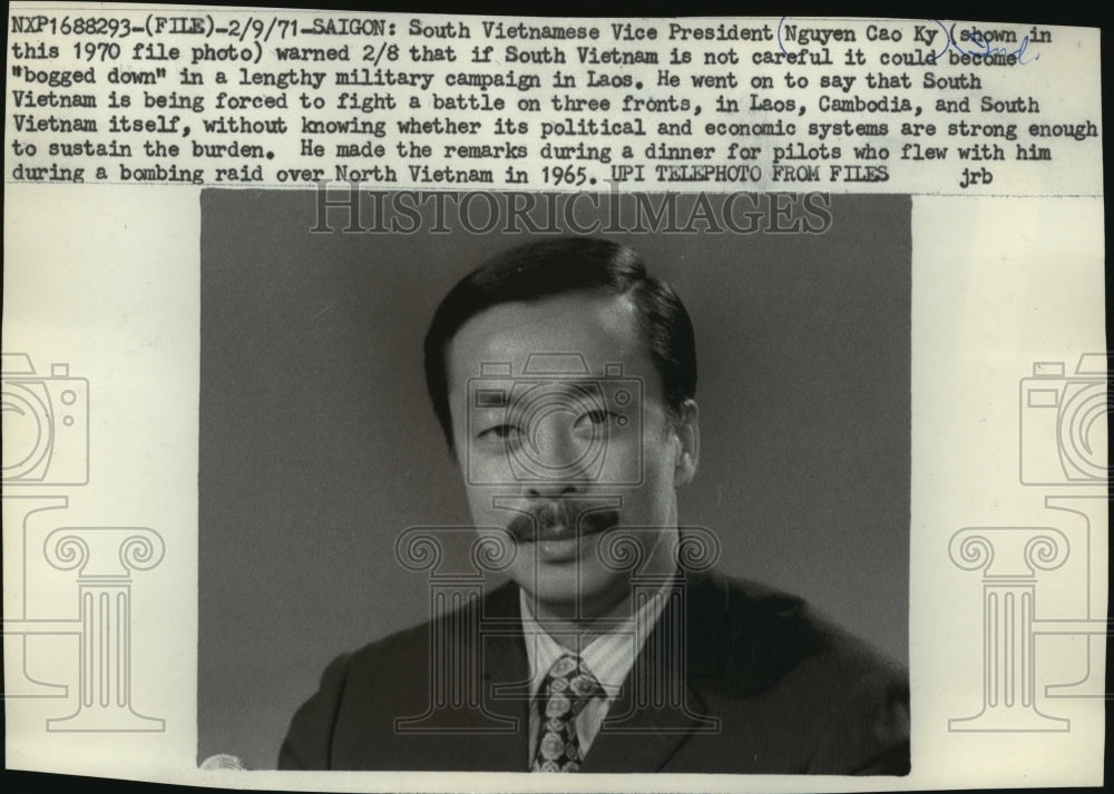 1970 Press Photo South Vietnam Vice President Nguyen Cao Ky in a press photo - Historic Images