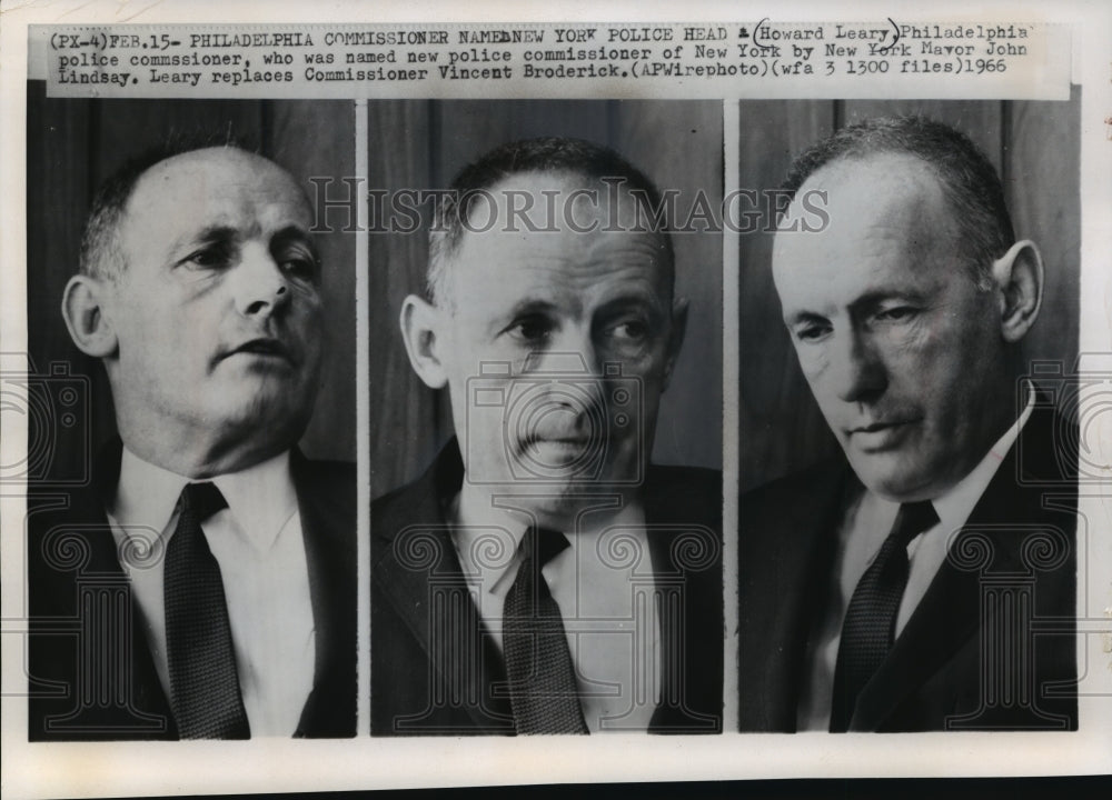 1966 Press Photo Philadelphia&#39;s new police commissioner, Howard Leary - Historic Images