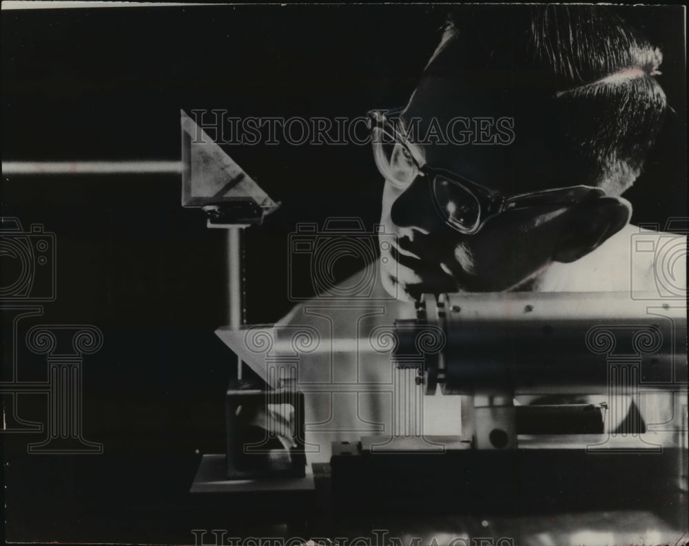 1965 Laser experiment at North American Aviation, Inc., Anaheim, CA - Historic Images