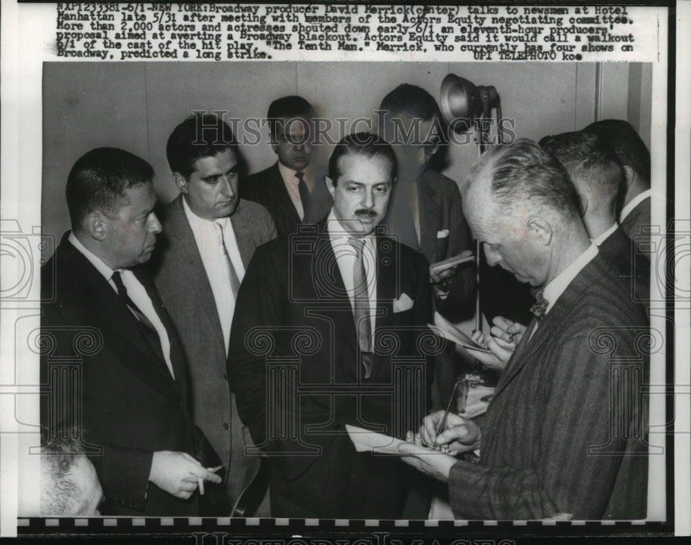 1960 Broadway producer David Merrick gives press conference in NYC.-Historic Images