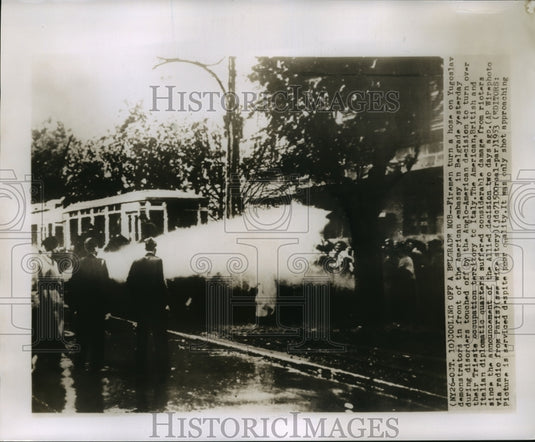 1953 Firemen Hose Yugoslav Demonstrators At Embassy In Belgrade-Historic Images