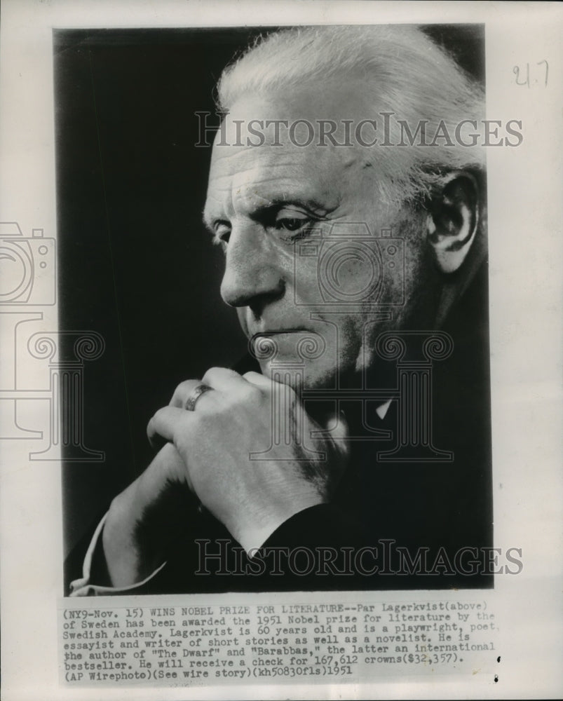 1951 Par Lagerkvist, Nobel prize winner from Sweden - Historic Images