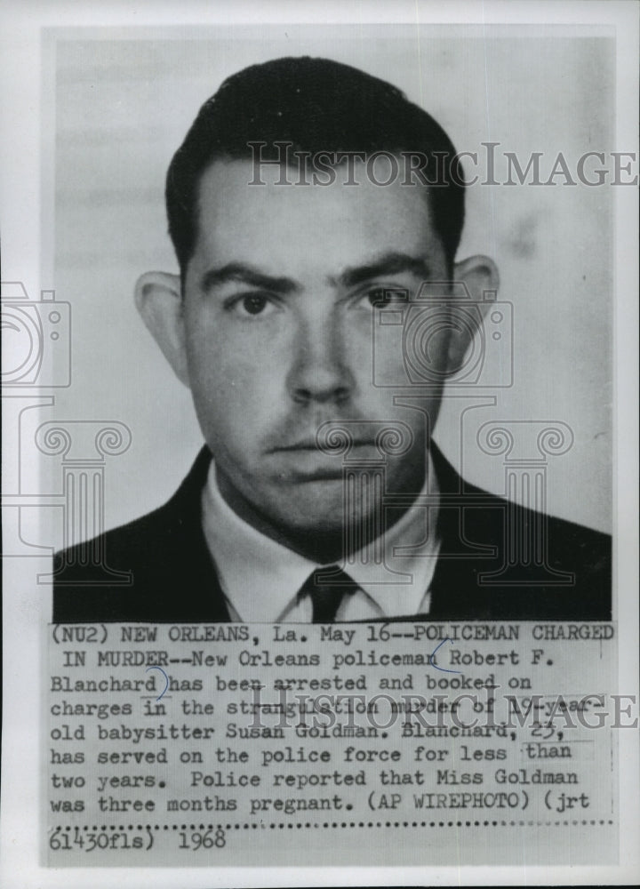 1968 Suspected murderer New Orleans Policeman Robert F. Blanchard - Historic Images