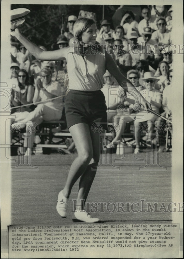 1972 Press Photo pro golfer Jane Blalock, Suzuki International Tournament, CA - Historic Images