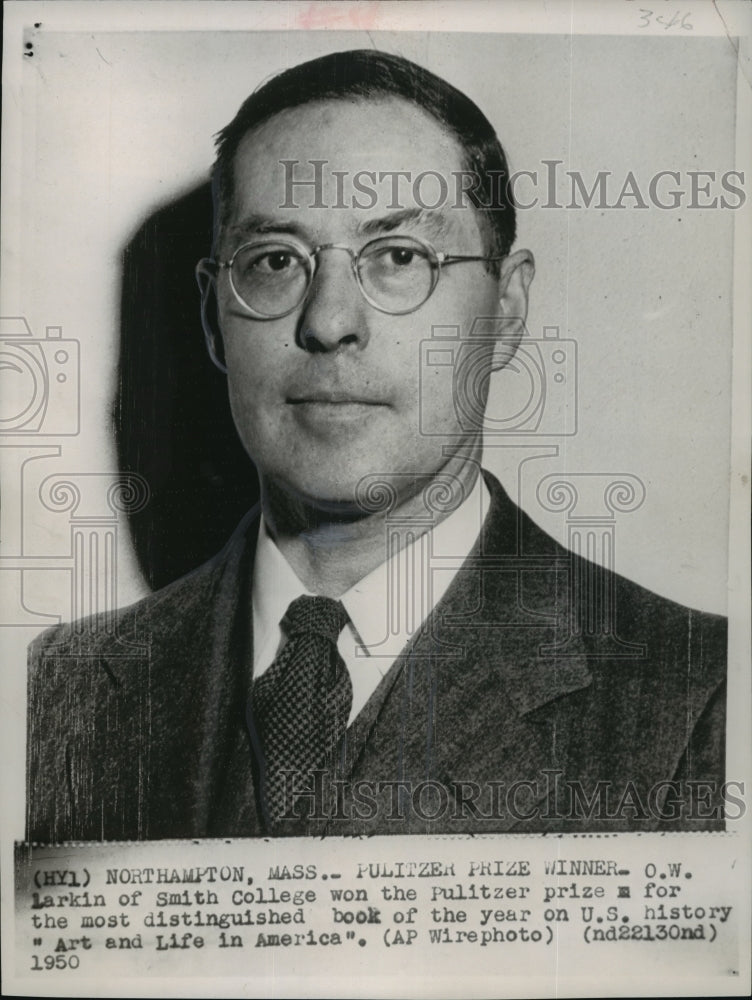 1960 Author O.W. Larkin of Smith College , Northampton, Massachusett - Historic Images