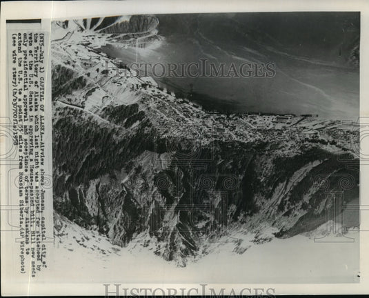 1958 Press Photo Aerial view of Juneau, capital of Alaska - mjw05764 - Historic Images