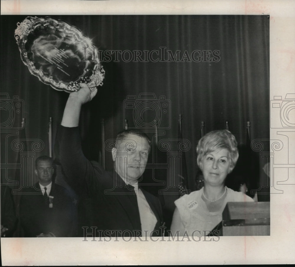 1966 Teamster&#39;s Union President James R Hoffa &amp; Wife at a convention - Historic Images