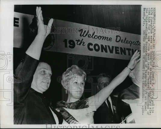 1966 Teamster President James Hoffa and wife, Josephine , Miami, FL - Historic Images