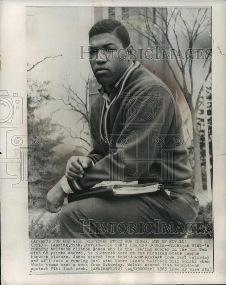 1965 Clint Jones, football halfback for Michigan State Spartans-Historic Images