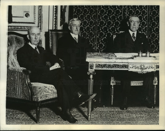 1938 Press Photo Col. EM House, US Sec. of State Lansing & Pres. Woodrow Wilson-Historic Images