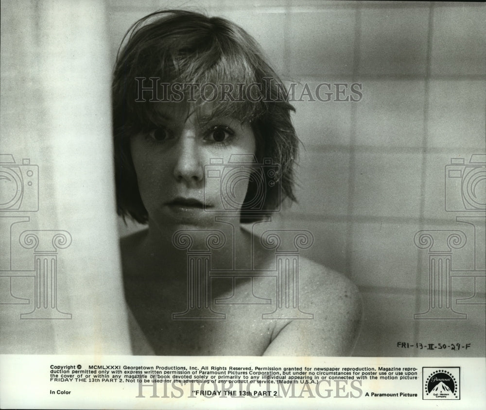 1982 Press Photo Adrienne King, in "Friday the 13th Part 2." - mjx01850-Historic Images