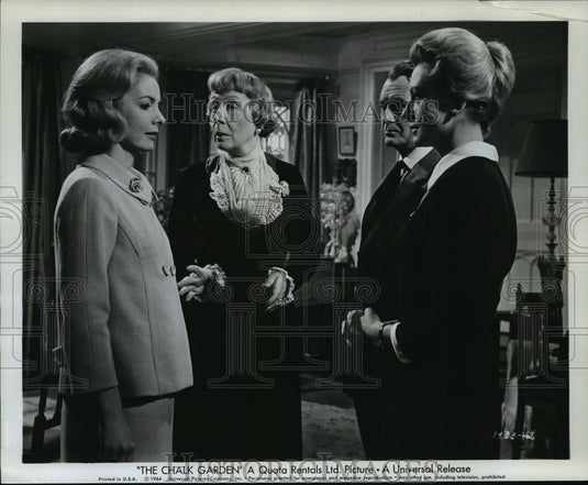 1964 Press Photo Edith Evans & others during scene from The Chalk Garden-Historic Images