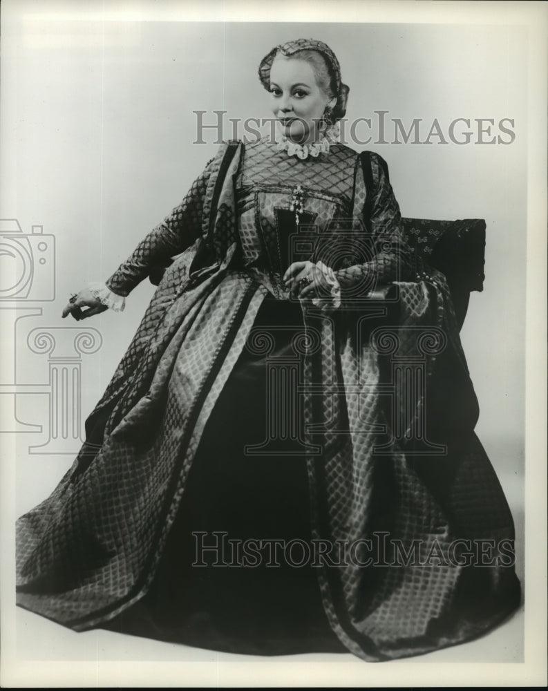 1961 Press Photo Faye Emerson in Elizabeth the Queen - mjx02416-Historic Images