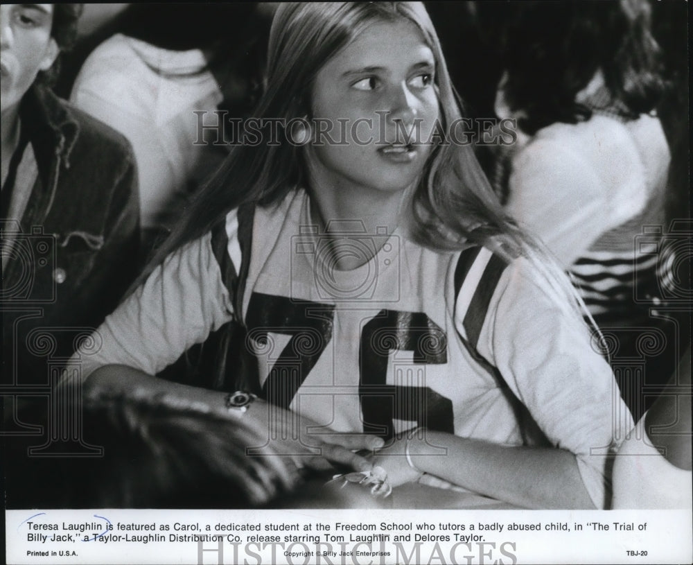 1974 Press Photo Teresa Laughlin is featured as Carol in The Trial of Billy Jack-Historic Images