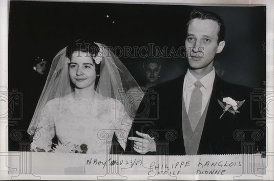 1957 Press Photo One of Dionne quintuplets, Cecile, married to Philippe Langlois-Historic Images