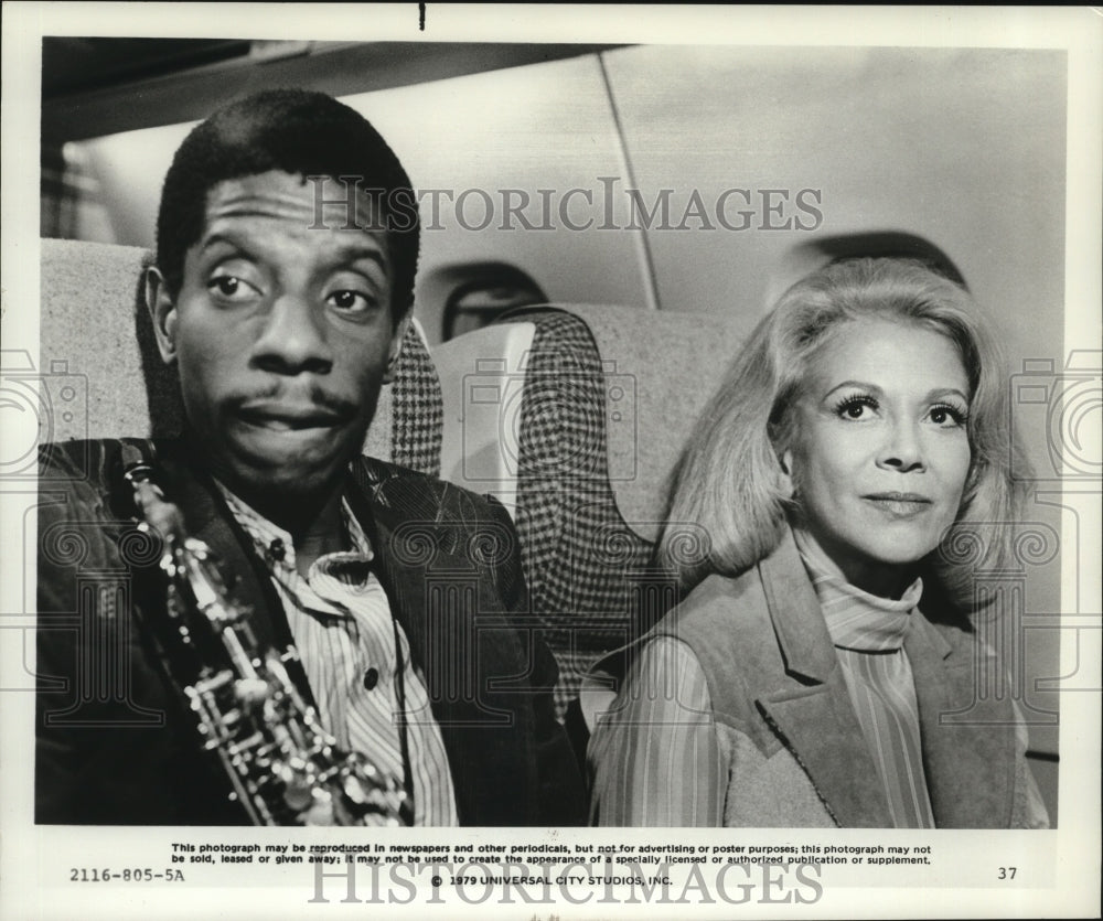 1980 Press Photo Jimmie Walker &amp; Monica Lewis in The Concorde, Airport &#39;79-Historic Images