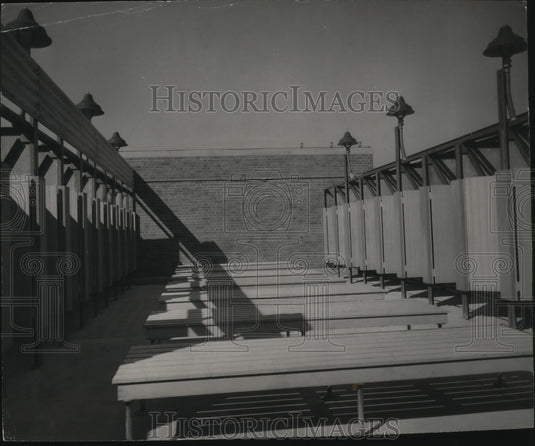 Press Photo Picnic tables at Bradford Beach - mjx03476-Historic Images