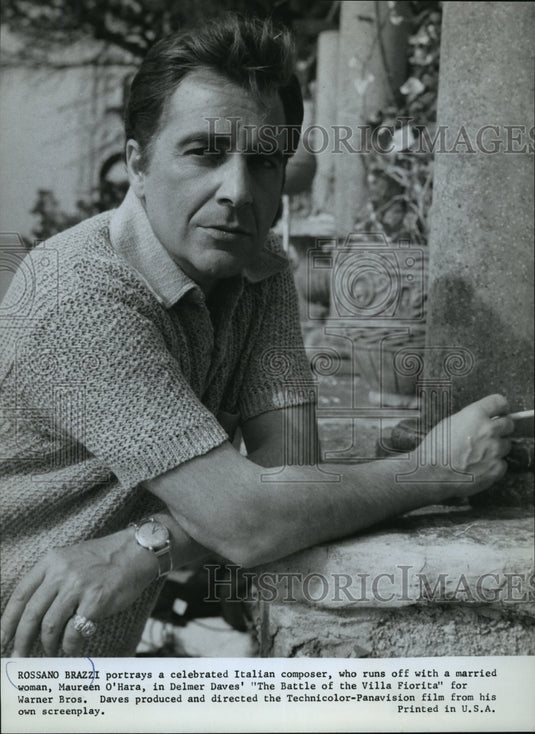 1966 Press Photo Rossano Brazzi in The Battle of the Villa Fiorita - mjx04388-Historic Images