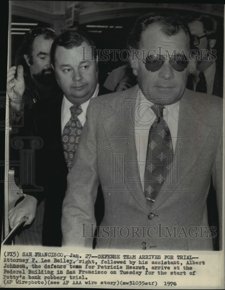 1976 Press Photo Albert Johnson and F. Lee Bailey, Attorneys for Patricia Hearst-Historic Images